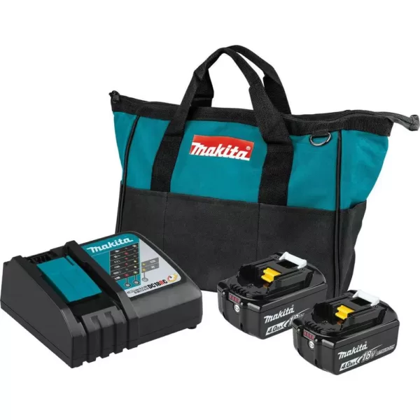 Makita 18-Volt LXT Lithium-Ion 4.0 Ah Battery and Rapid Optimum Charger Starter Pack with Bonus 18-Volt LXT Handheld Vacuum