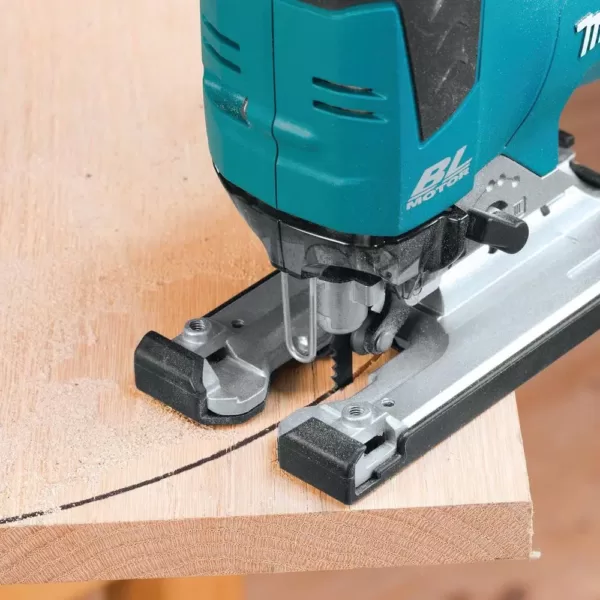 Makita 18V LXT Brushless Jig Saw, 18V X2 (36V) 10 in. Miter Saw and 18V LXT 3-1/4 in. Planer with bonus 18V LXT Starter Pack