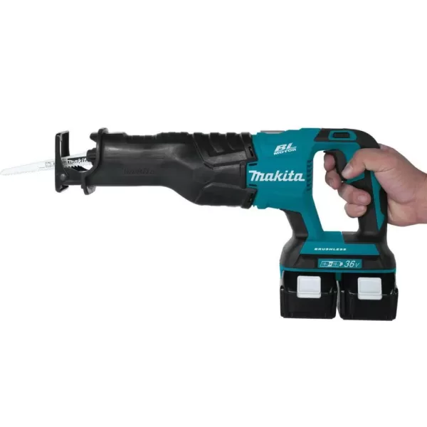 Makita 18-Volt X2 LXT Lithium-Ion (36-Volt) Brushless Cordless Reciprocating Saw Kit (5.0Ah) with 2 Batteries 5.0Ah and Charger