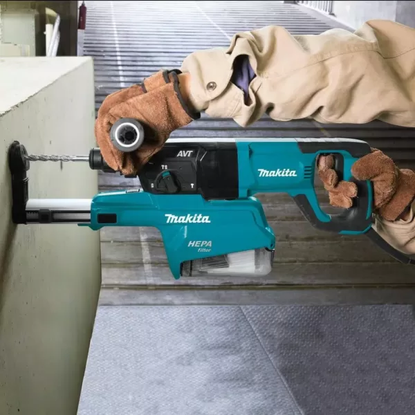 Makita 1 in. AVT Rotary Hammer Accepts SDS-PLUS Bits with HEPA Dust Extractor 3-Mode Variable Speed Case (D-Handle)