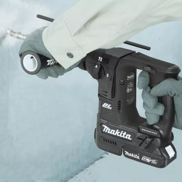 Makita 18V LXT Sub-Compact Brushless Cordless 11/16 in. Rotary Hammer Kit, accepts SDS-PLUS bits, 65 Pc. Accessory Set (2.0 Ah)