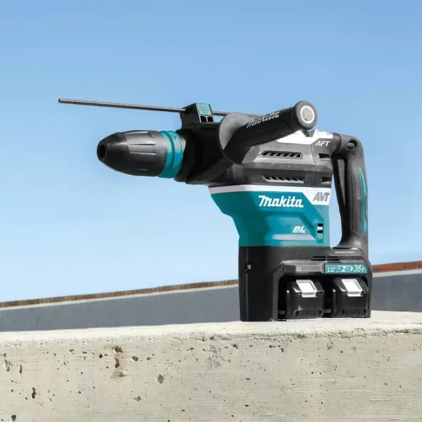 Makita 18-Volt 1-9/16 in. 5.0 Ah X2 LXT Lithium-Ion (36-Volt) Brushless Cordless AVT Rotary Hammer Kit AFT AWS