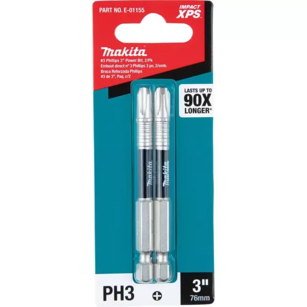 Makita IMPACT XPS #3 Phillips 3 in. Power Bit (2-Pack)