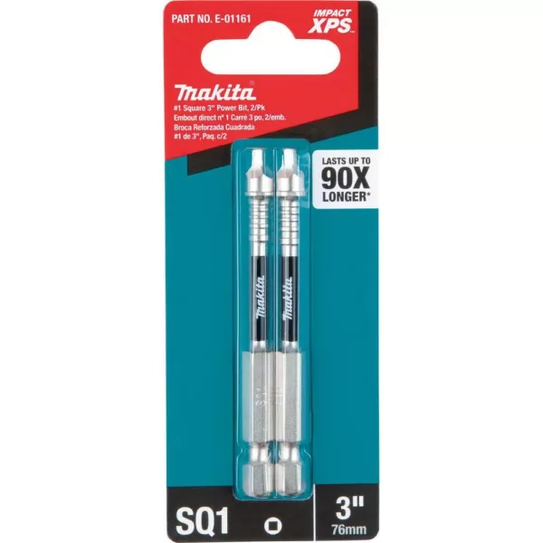 Makita IMPACT XPS #1 Square 3 in. Power Bit (2-Pack)