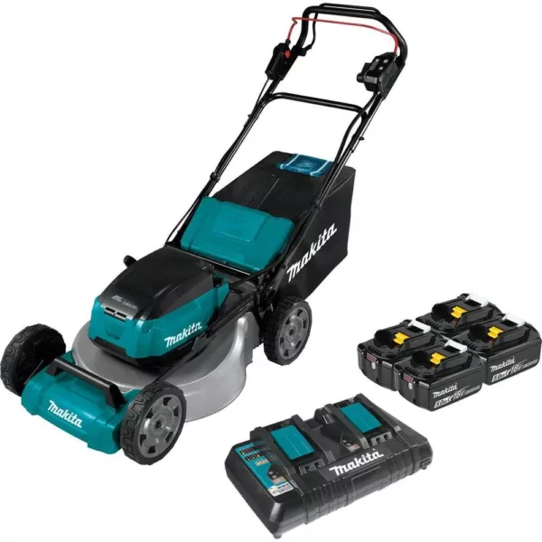 Makita 18 in. 18-Volt X2 (36-Volt) LXT Lithium-Ion Cordless Walk Behind Self Propelled Lawn Mower Kit with 4 Batteries (5.0 Ah)