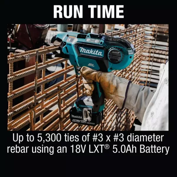 Makita 18-Volt LXT Lithium-Ion Brushless Cordless Rebar Tying Tool Kit (5.0 Ah)