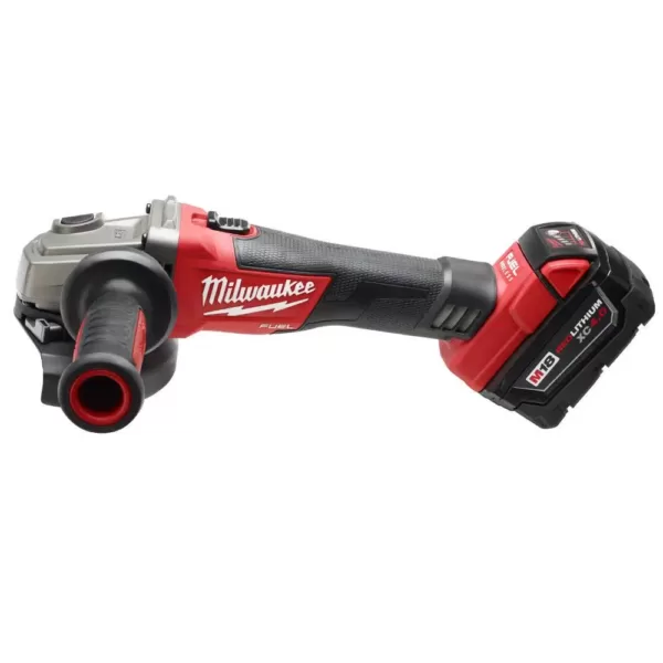 Milwaukee M18 FUEL 18-Volt Lithium-Ion Brushless Cordless 4-1/2 in. /5 in. Grinder W/ Slide Switch Kit W/ (1) 5.0Ah Batteries