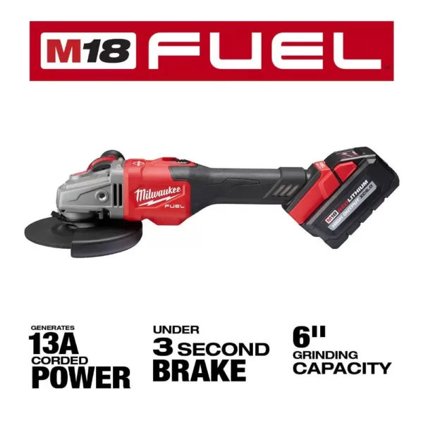 Milwaukee M18 FUEL 18-Volt Lithium-Ion Brushless Cordless 4-1/2 in./6 in. Grinder with Slide Switch with Lock On (Tool-Only)