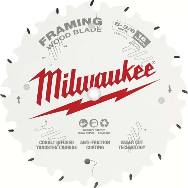 Milwaukee 5-3/8 in. x 16-Tooth Framing Circular Saw Blade