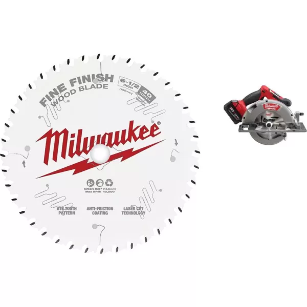 Milwaukee 6-1/2 in. x 40-Tooth Fine Finish Circular Saw Blade