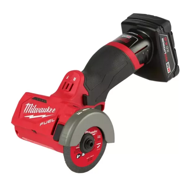 Milwaukee M12 FUEL 12-Volt 3 in. Lithium-Ion Brushless Cordless Cut Off Saw Kit with Bonus M12 2.0 Ah Battery