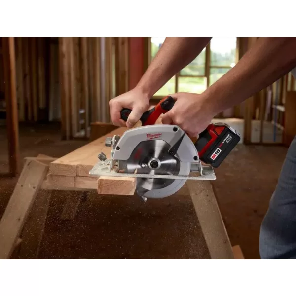 Milwaukee M18 18-Volt Lithium-Ion 6-1/2 in. Cordless Circular Saw Kit with Two 3.0 Ah Batteries, 24T Saw Blade, Charger, Tool Bag