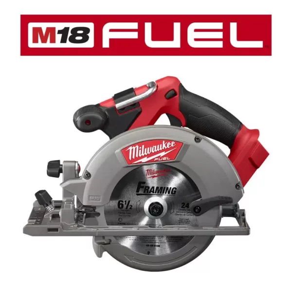 Milwaukee M18 FUEL 18V 6-1/2 in. Brushless Cordless Circular Saw & M18 FUEL HACKZALL Reciprocating Saw w/ (2) M18 6.0Ah Batteries