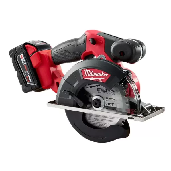 Milwaukee M18 FUEL 18-Volt Lithium-Ion Brushless Cordless Metal Cutting 5-3/8 in. Circular Saw Kit w/ Two 5.0Ah Batteries, Charger