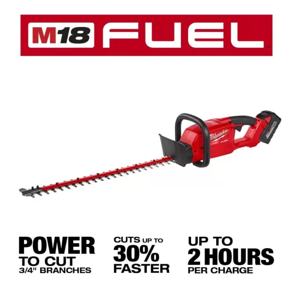 Milwaukee M18 FUEL 18-Volt Lithium-Ion Brushless Cordless Hedge Trimmer with M18 6-Port Sequential Battery Charger