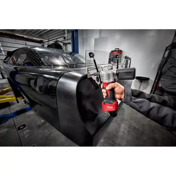 Milwaukee M12 FUEL 12-Volt Lithium-Ion Brushless Cordless 3/8 in. Ratchet and Rivet Tool with two 3.0 Ah Batteries