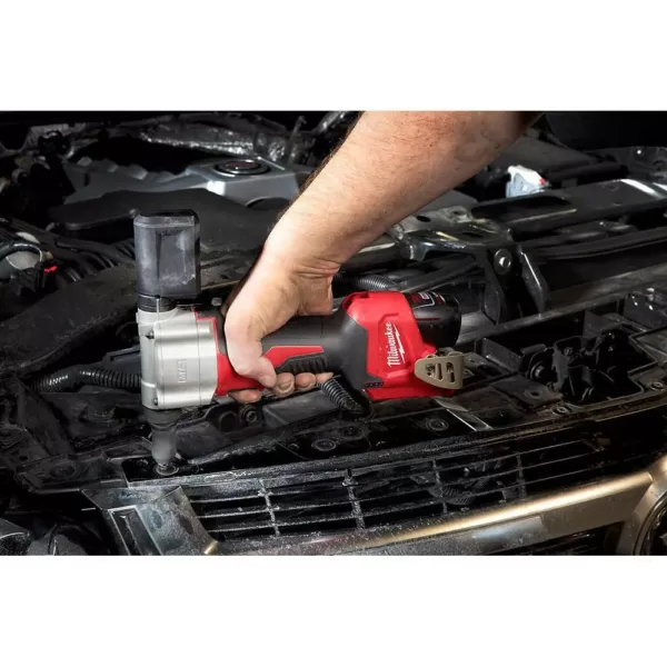 Milwaukee M12 FUEL 12-Volt Lithium-Ion Brushless Cordless 3/8 in. Ratchet and Rivet Tool with two 3.0 Ah Batteries