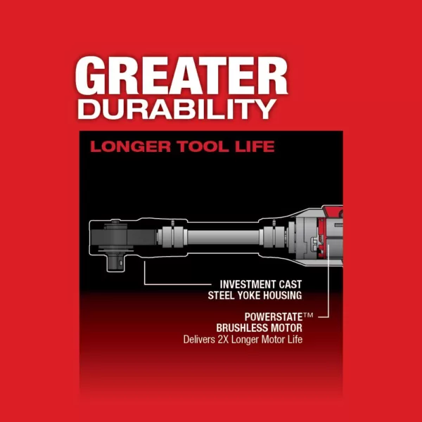 Milwaukee M12 FUEL 12-Volt 3/8 in. Lithium-Ion Brushless Cordless Extended Reach Ratchet (Tool-Only)