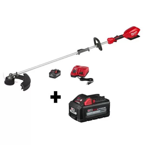 Milwaukee M18 FUEL 18-Volt Lithium-Ion Brushless Cordless String Trimmer w/ QUIK-LOK Attachment Capability W/ 8Ah & 6Ah Battery