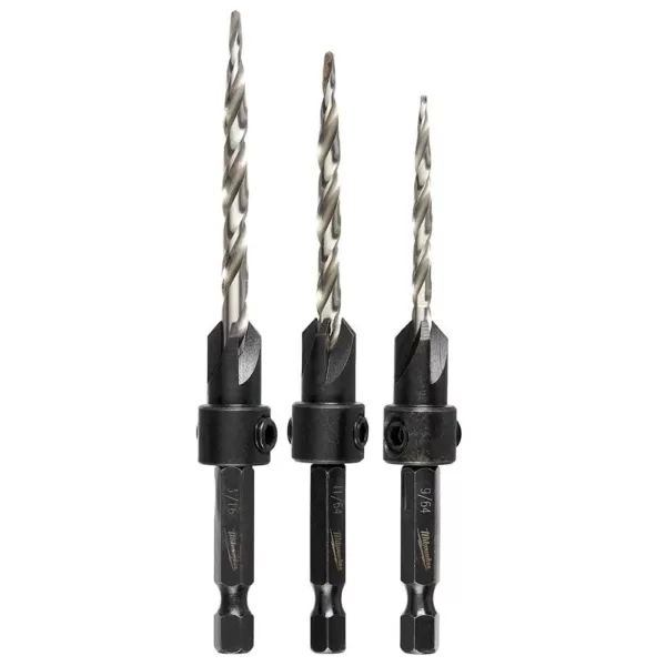 Milwaukee #6/#8/#10 Steel Countersink Set (3-Piece)