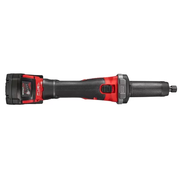 Milwaukee M18 FUEL 18-Volt Lithium-Ion Brushless Cordless 1/4 in. Die Grinder Kit with Two 5.0Ah Batteries, Charger and Hard Case