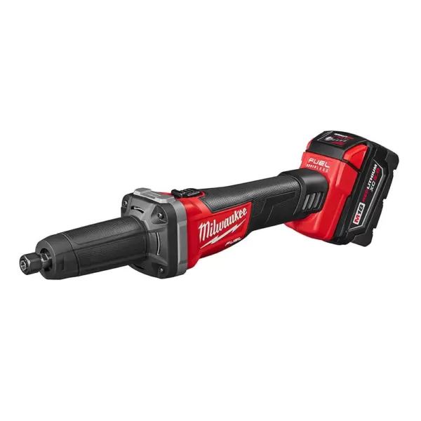 Milwaukee M18 FUEL 18-Volt Lithium-Ion Brushless Cordless 1/4 in. Die Grinder Kit with Two 5.0Ah Batteries, Charger and Hard Case