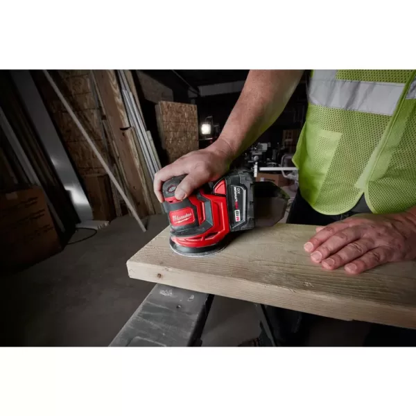 Milwaukee M18 18-Volt Lithium-Ion 5 in. Cordless Random Orbit Sander Kit with (1) 3.0Ah Battery, Charger and Tool Bag