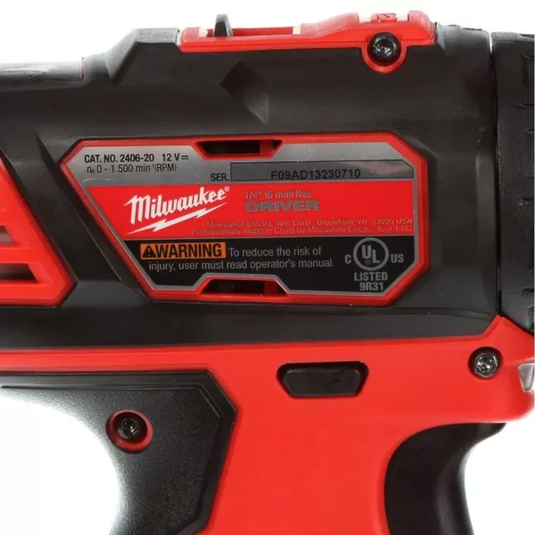 Milwaukee M12 12-Volt Lithium-Ion Cordless 1/4 in. Hex 2-Speed Screwdriver Kit with Two 1.5 Ah Batteries and Hard Case