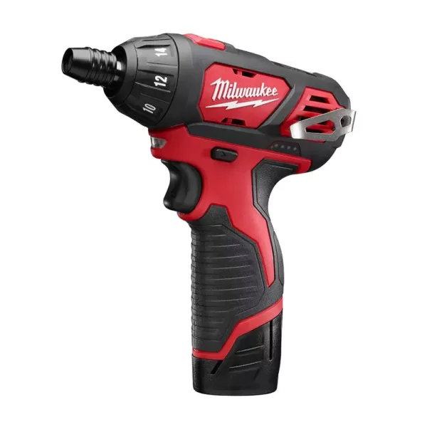 Milwaukee M12 12-Volt Lithium-Ion Cordless 1/4 in. Hex Screwdriver/LED Worklight Kit with (2) 1.5Ah Batteries,Bit Set & Bag