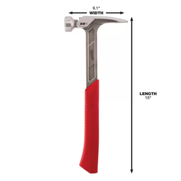 Milwaukee 22 oz. Smooth Face Framing Hammer with Hammer Loop