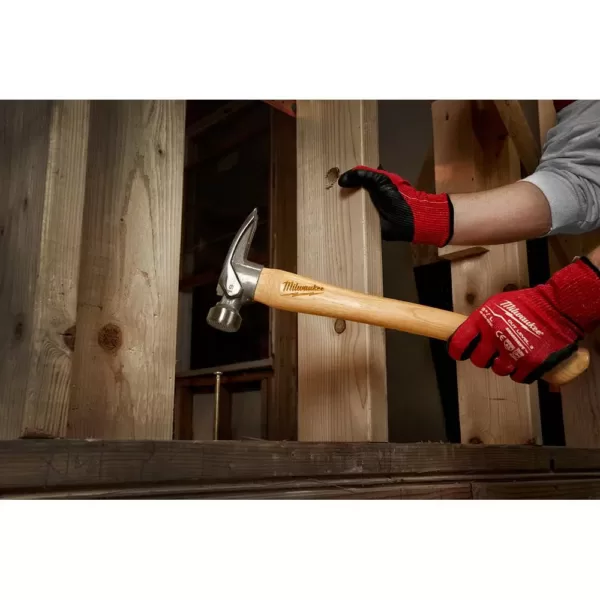 Milwaukee 19 oz. Wood Milled Face Hickory Framing Hammer