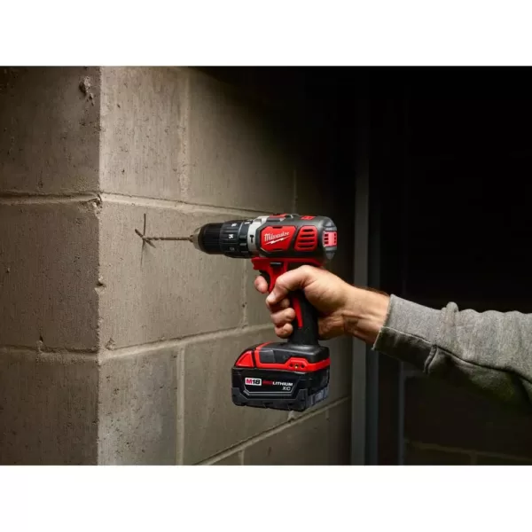 Milwaukee M18 Lithium-Ion 1/2 in. Cordless Hammer Drill Driver Kit with Free M18 4.0 Ah Extended Capacity Battery