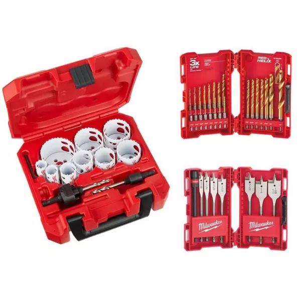 Milwaukee Hole Dozer General Purpose Bi-Metal Hole Saw Set with Titanium Drill Bit Set and Spade Bit Set (44 Piece)