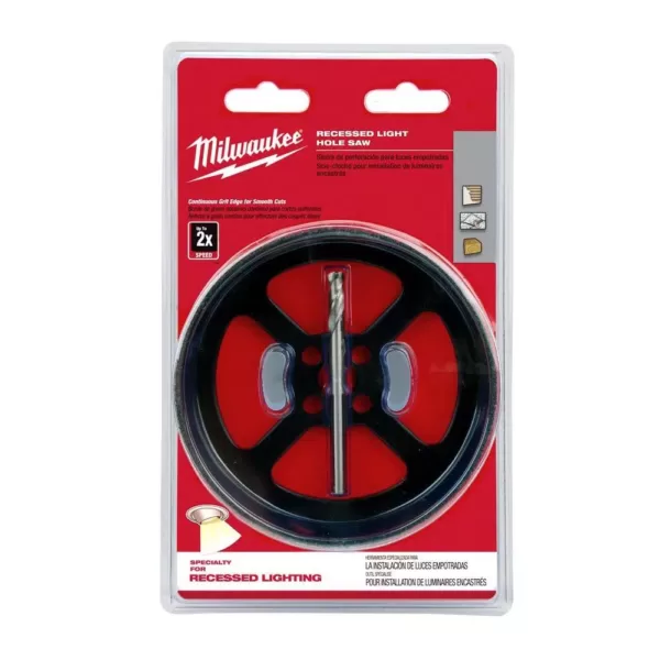 Milwaukee 6-3/8 in. Carbide Recessed Light Hole Saw With Pilot Bit