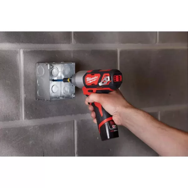 Milwaukee M12 12-Volt Lithium-Ion Cordless 1/4 in. Hex Impact (Tool-Only)