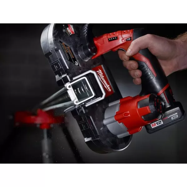 Milwaukee M12 FUEL 12-Volt Lithium-Ion Brushless Cordless 1/4 in. Hex Impact Driver/Bandsaw Combo Kit W/(1)2.0Ah Battery & Charger