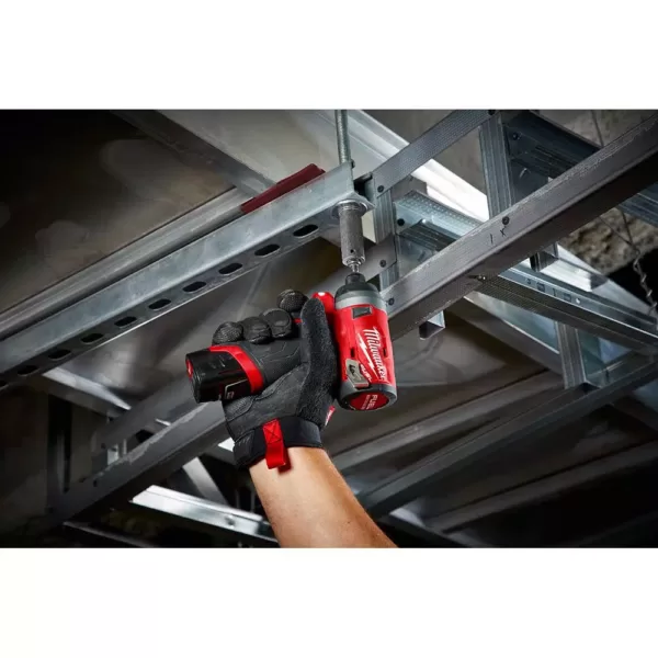 Milwaukee M12 FUEL 12-Volt Lithium-Ion Brushless Cordless 1/4 in. Hex Impact Driver/Bandsaw Combo Kit W/(1)2.0Ah Battery & Charger