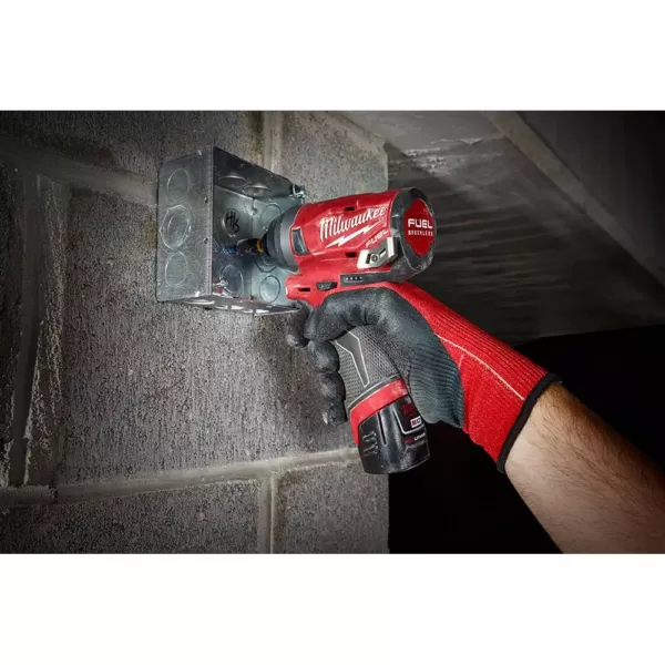 Milwaukee M12 FUEL 12-Volt Lithium-Ion Brushless Cordless 1/4 in. Hex Impact Driver Kit with Free M12 HACKZALL