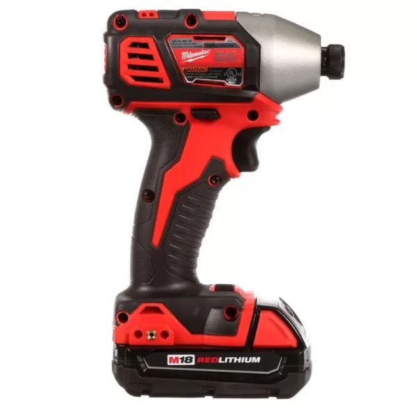 Milwaukee M18 18-Volt Lithium-Ion Cordless 1/4 in. 2-Speed Impact Driver Kit W/(2) 1.5Ah Batteries, Charger, Hard Case