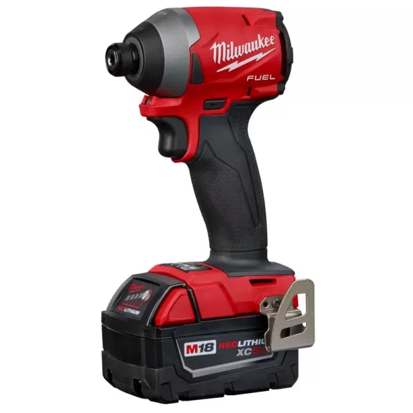 Milwaukee M18 FUEL 18-Volt Lithium-Ion Brushless Cordless 1/4 in. Hex Impact Driver Kit with Two 5.0Ah Batteries Charger Hard Case