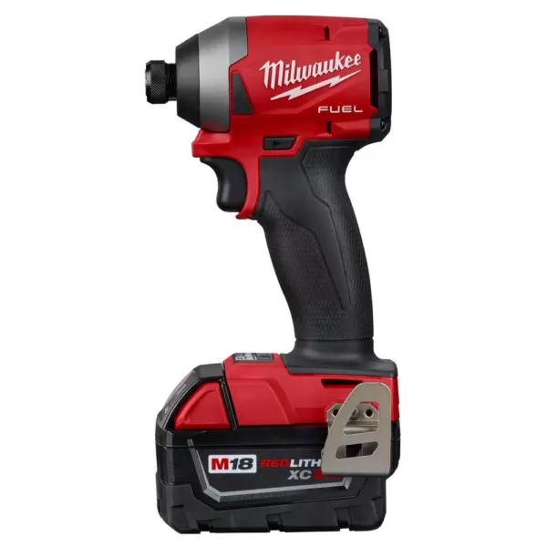 Milwaukee M18 FUEL 18-Volt Lithium-Ion Brushless Cordless 1/4 in. Hex Impact Driver Kit with Two 5.0Ah Batteries Charger Hard Case