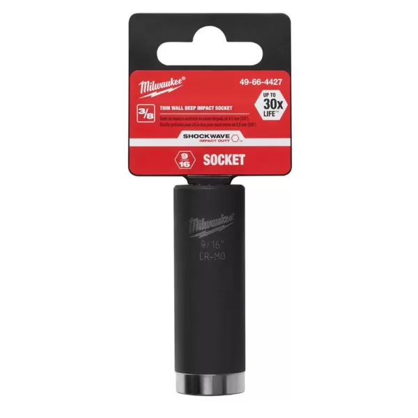 Milwaukee 9/16 in. x 3/8 in. Drive Shockwave Deep Well Impact Socket