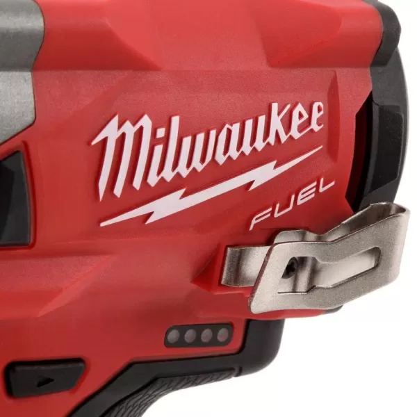 Milwaukee M12 FUEL 12-Volt Lithium-Ion Brushless Cordless Stubby 1/2 in. Impact Wrench with Pin Detent with M12 2.0Ah Battery