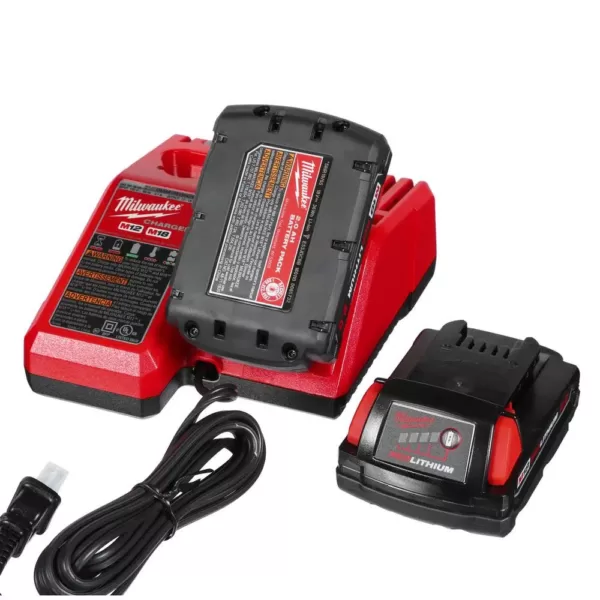 Milwaukee M18 FUEL 18-Volt Lithium-Ion Brushless Cordless 3/8 in. Impact Wrench W/ Friction Ring Kit W/ (2) 2.0Ah Batteries