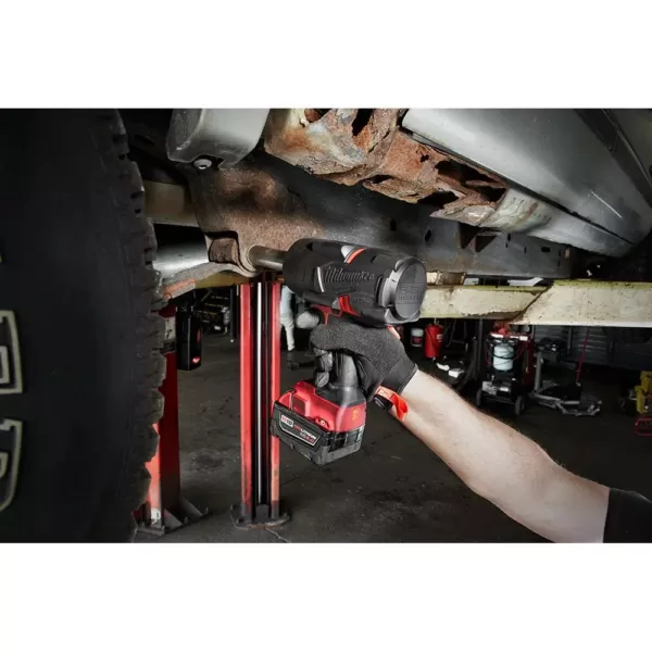 Milwaukee M18 FUEL 18-Volt 1/2 in. Lithium-Ion Brushless Cordless Impact Wrench with Friction Ring & Grease Gun with Two Batteries