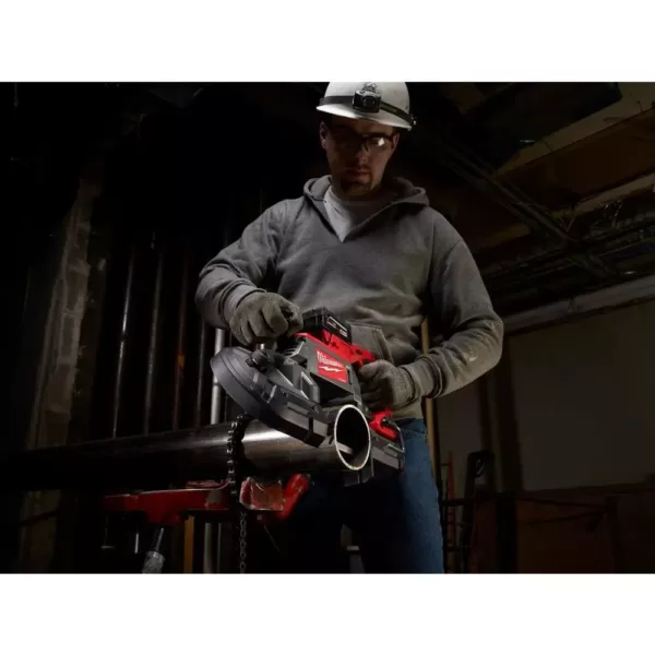 Milwaukee M18 FUEL 18-Volt 1/2 in. Lithium-Ion Brushless Cordless Impact Wrench w/ Friction Ring & Bandsaw w/ Two 6.0Ah Batteries