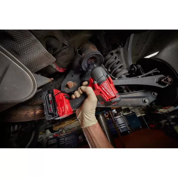 Milwaukee M18 FUEL 18-Volt Lithium-Ion Brushless Cordless Mid Torque 1/2 in. Impact Wrench W/ Pin Detent Kit W/(2) 5.0Ah Batteries