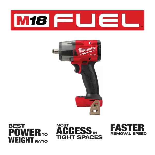 Milwaukee M18 FUEL Gen-2 18-Volt Lithium-Ion Brushless Cordless Mid Torque 1/2 in. Impact Wrench w/Friction Ring (Tool-Only)