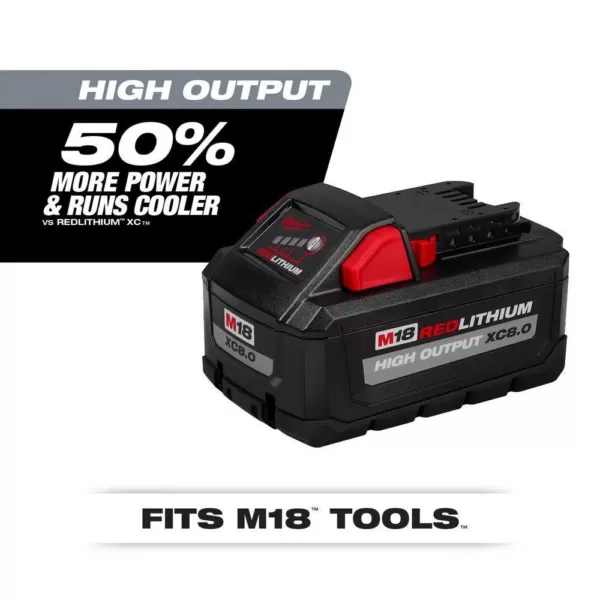 Milwaukee M18 FUEL 18-Volt Lithium-Ion Brushless Cordless 1/2 in. Impact Wrench Friction Ring with Super Charger & 8.0 Ah Battery