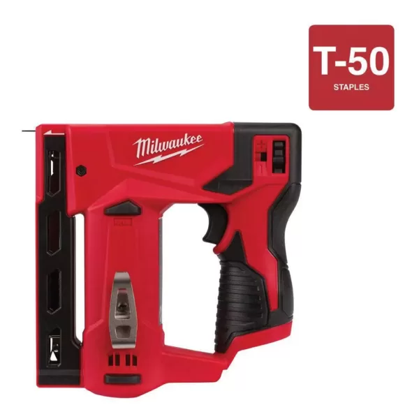 Milwaukee M12 12-Volt Lithium-Ion Cordless Jig Saw and Crown Stapler with two 3.0 Ah Batteries